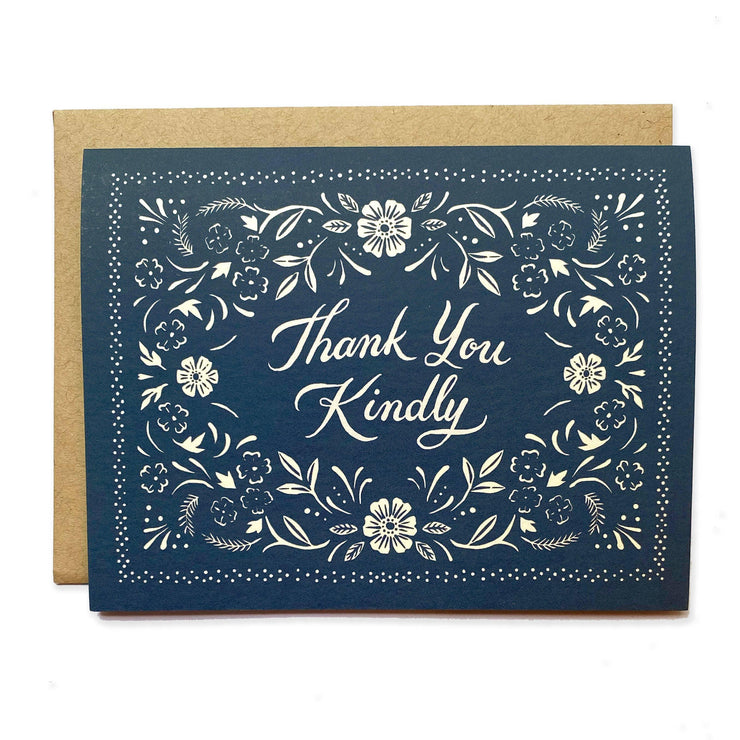 Thank You Kindly Floral Bandana Card - The Local Branch