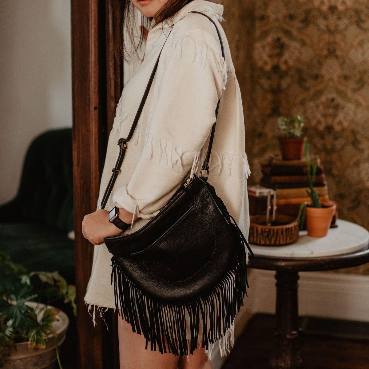 Crossbody with fringe Clearance