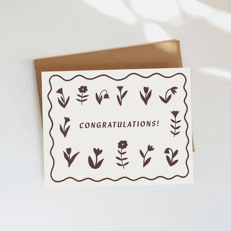 Congratulations Flowers Card - USA Made