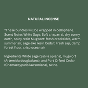 Natural Incense - Sage | Mugwort | Cedar - USA Made