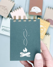 Campfire Mini Jotter Notebook: Forest Green Cover | White Ink
