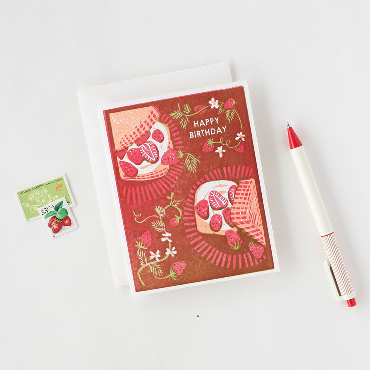 Strawberry Shortcake Birthday Greeting Card - USA Made