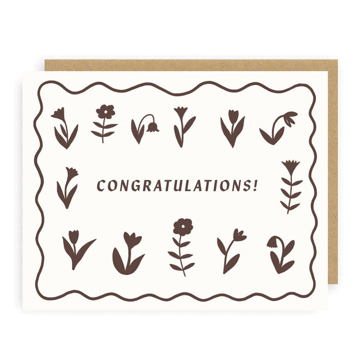Congratulations Flowers Card - USA Made