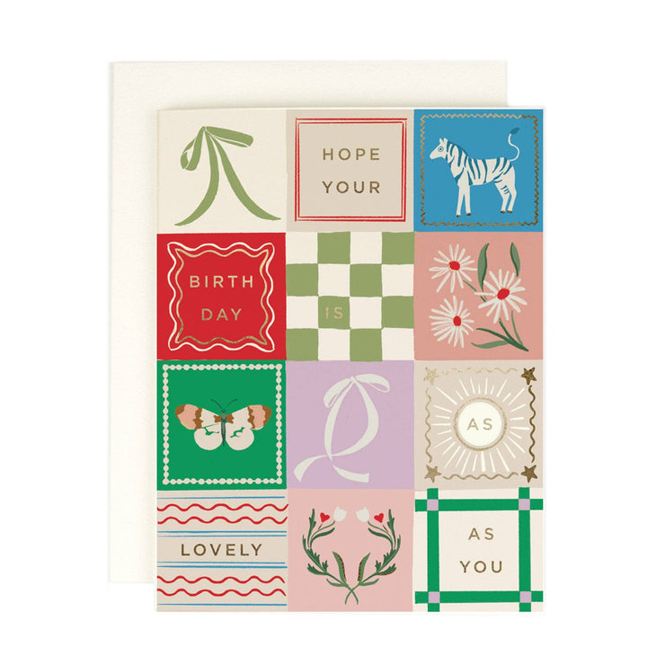 Lovely as you Patchwork Greeting Card - USA Made