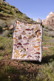 Fanciful Fungi Throw Blanket