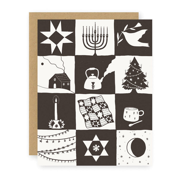 Holiday Patchwork Greeting Card - USA Made