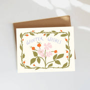 Rosehips Winter Wishes Greeting Card - USA Made