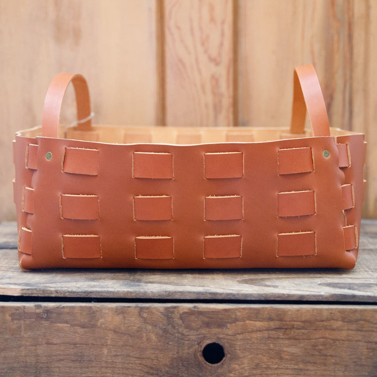 Large Leather Woven Basket - USA Made – The Local Branch