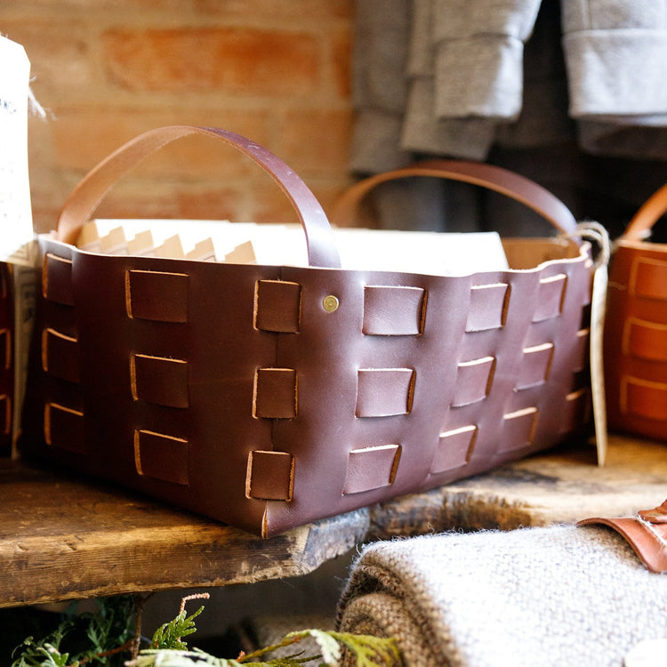 Large Leather Woven Basket - USA Made – The Local Branch