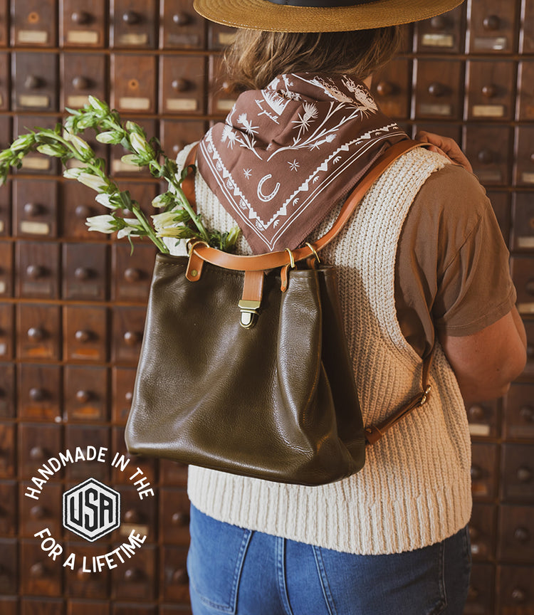 Leather Backpack Tote – USA Made
