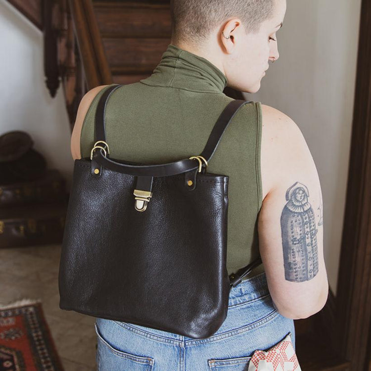 Leather Backpack Tote – USA Made