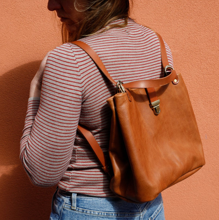 Leather Backpack Tote – USA Made