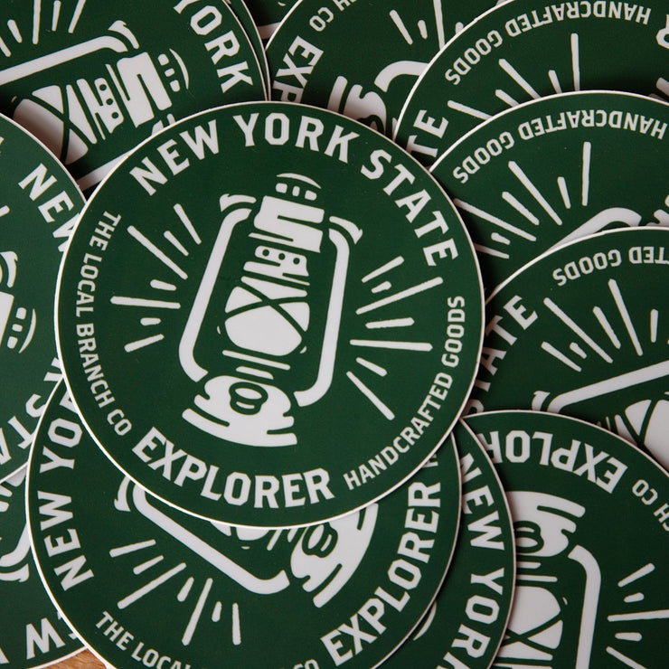 Green and white stickers with &