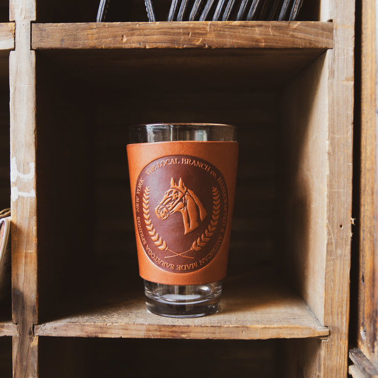 Leather Pint Glass