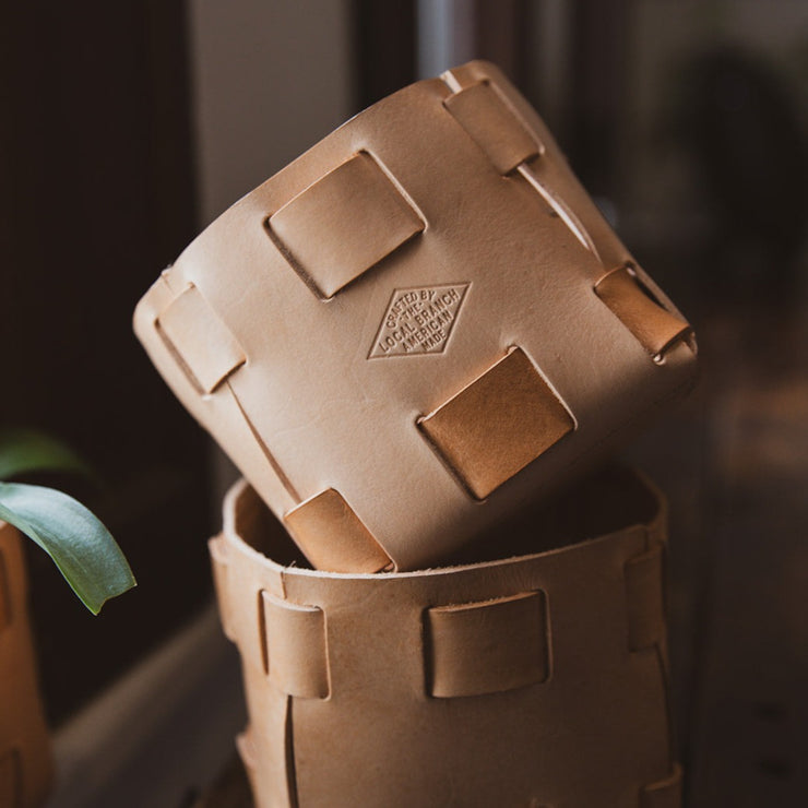 Leather Tabletop Planter