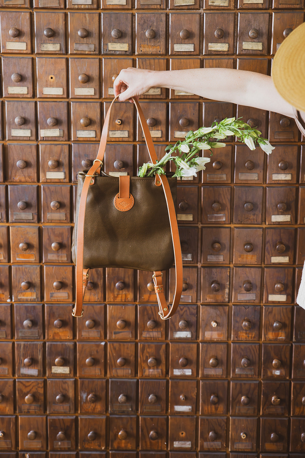 bowl backpack purse handmade leather Leather Backpack Tote – USA Made