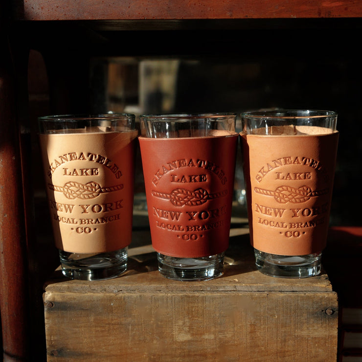 Leather Pint Glass  - USA Made