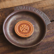 Leather magnet crossed paddles with skaneateles lake ny stamped