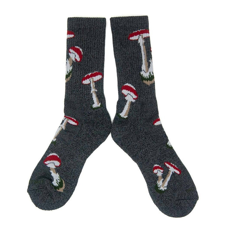 Charcoal colored mushroom socks USA made