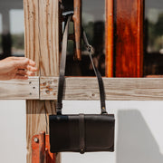 black navigator leather purse by boat