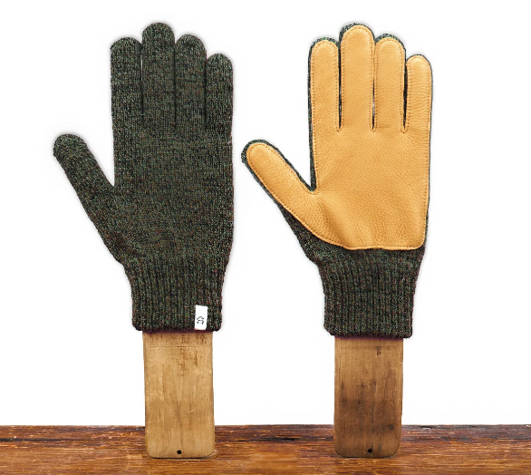 Upstate Stock Ragg Wool Gloves – Deerskin Palm – USA Made | The