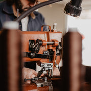 The Local Branch Tuck Wallet being stitched