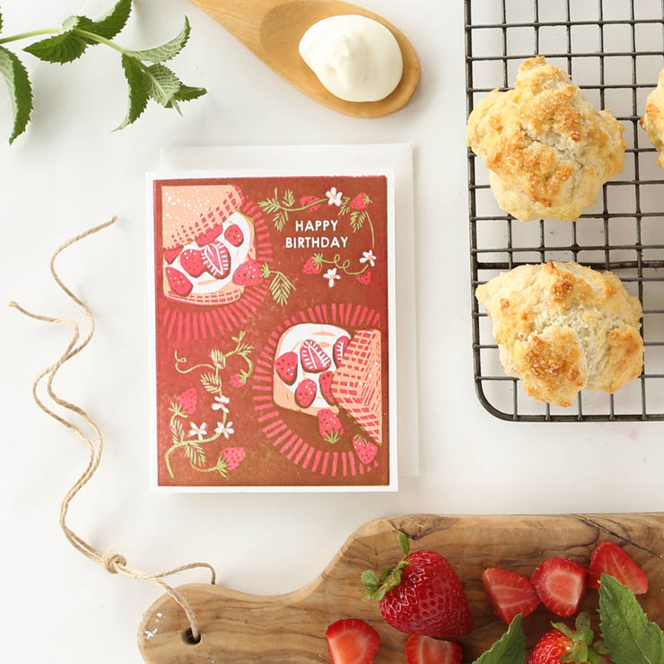 Strawberry Shortcake Birthday Greeting Card - USA Made