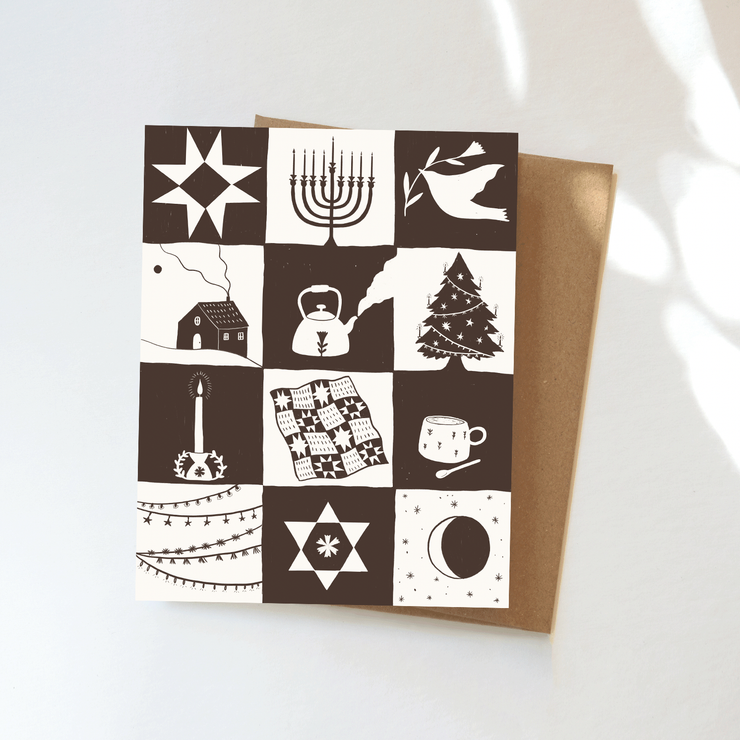 Holiday Patchwork Greeting Card - USA Made