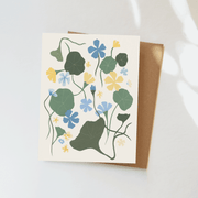 Blue Nasturtiums Greeting Card - USA Made