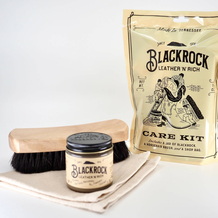 leather care kit with brush and conditioner