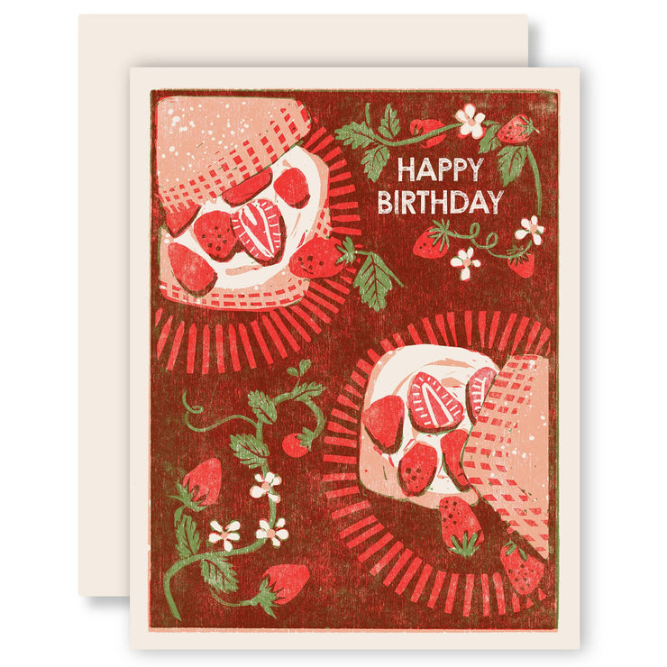 Strawberry Shortcake Birthday Greeting Card - USA Made
