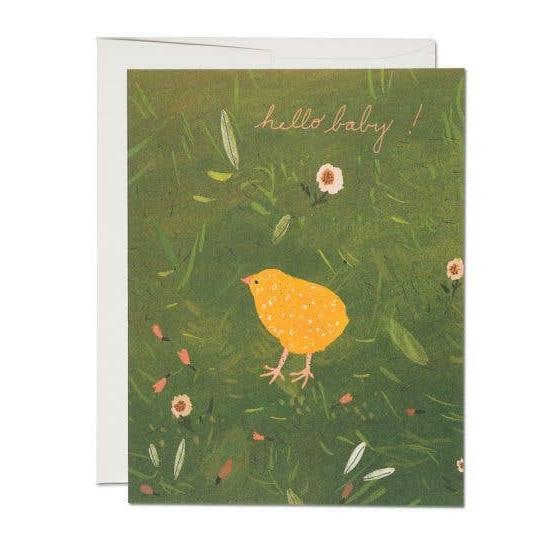 hello baby greeting card baby chick