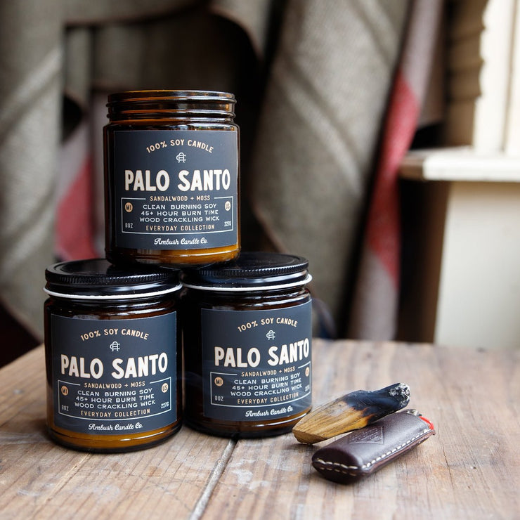 Palo santo clean burn soy candle 8oz