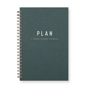 Simple Plan Undated Weekly Planner Journal: Forest Green Cover | White Ink