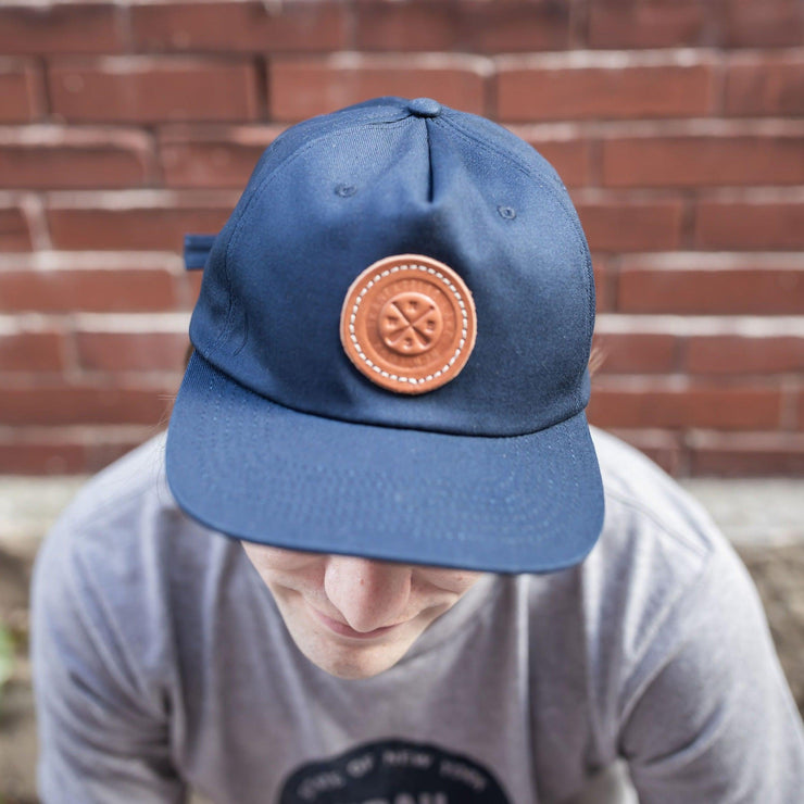 Camp Hat Blue // Leather Patch - The Local Branch