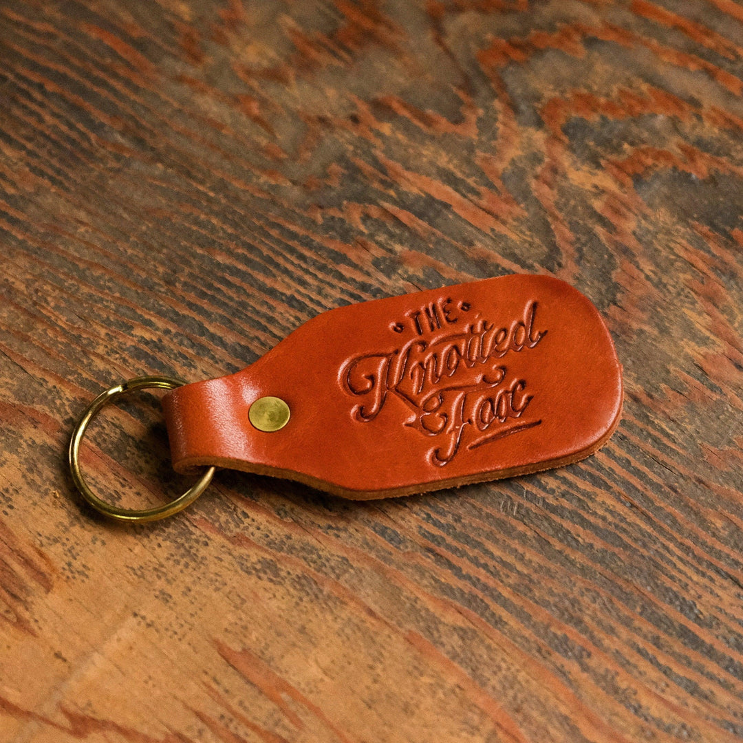 thumbnail image 2 of Stitched Leather Key Fob – Packard Hex Style Keychain, Handmade Look (IN HOUSE KF161) 2 of 5