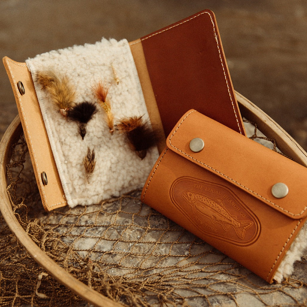 Handcrafted Leather Fly Fishing Wallet - USA MADE – The Local Branch Handcrafted Leather Fly Fishing Wallet - USA MADE – The Local Branch