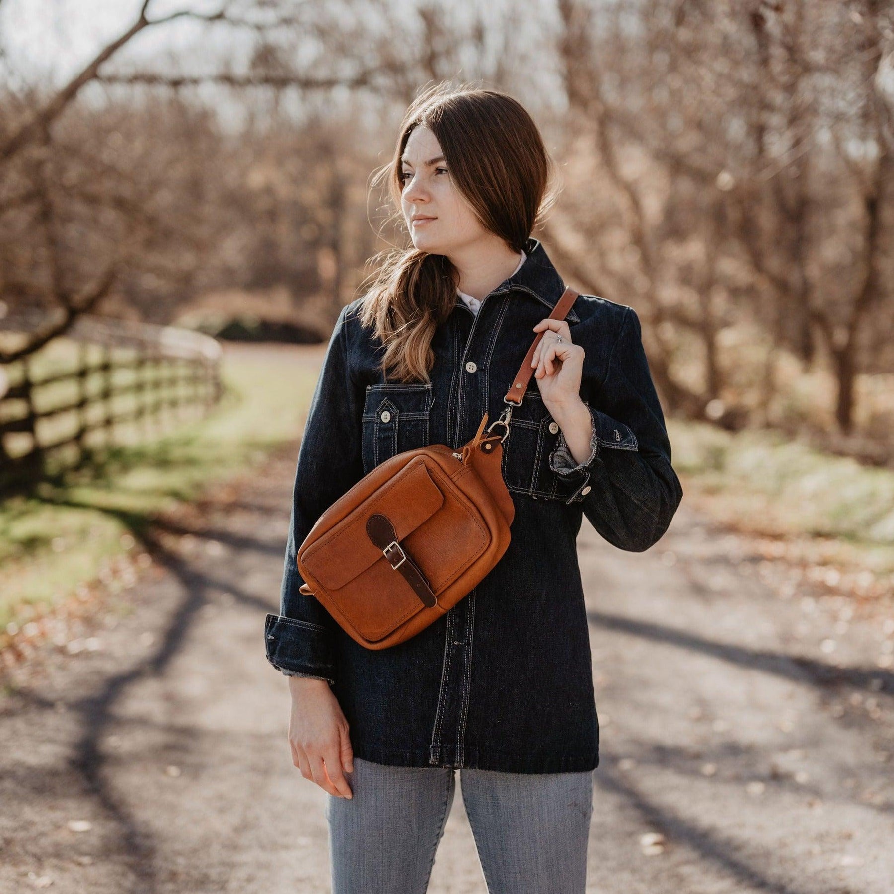 Handcrafted Leather Sling Pack USA MADE The Local Branch