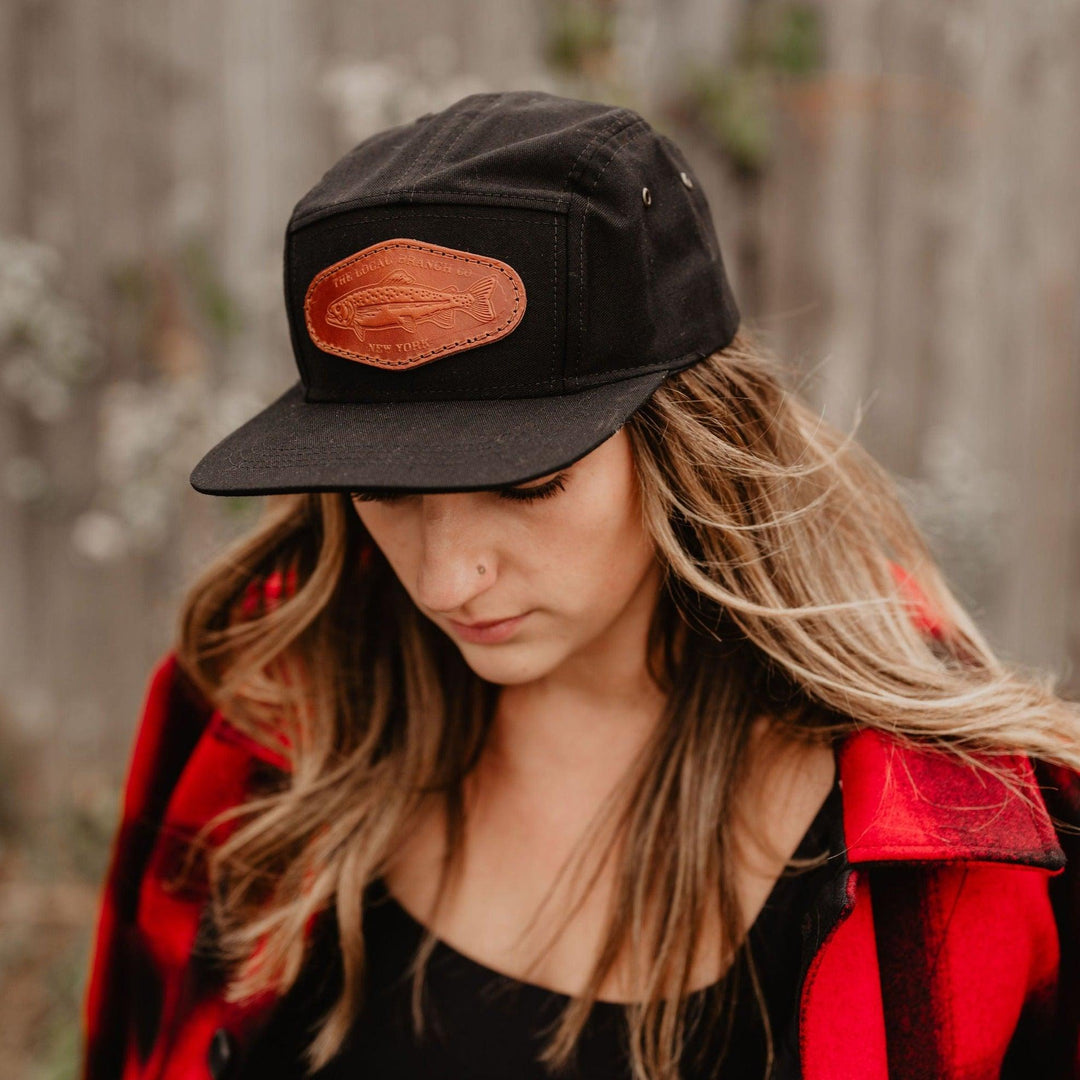 Patent leather patch camp cap outlet