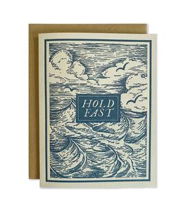 Hold Fast Card - The Local Branch woodcut design of waves