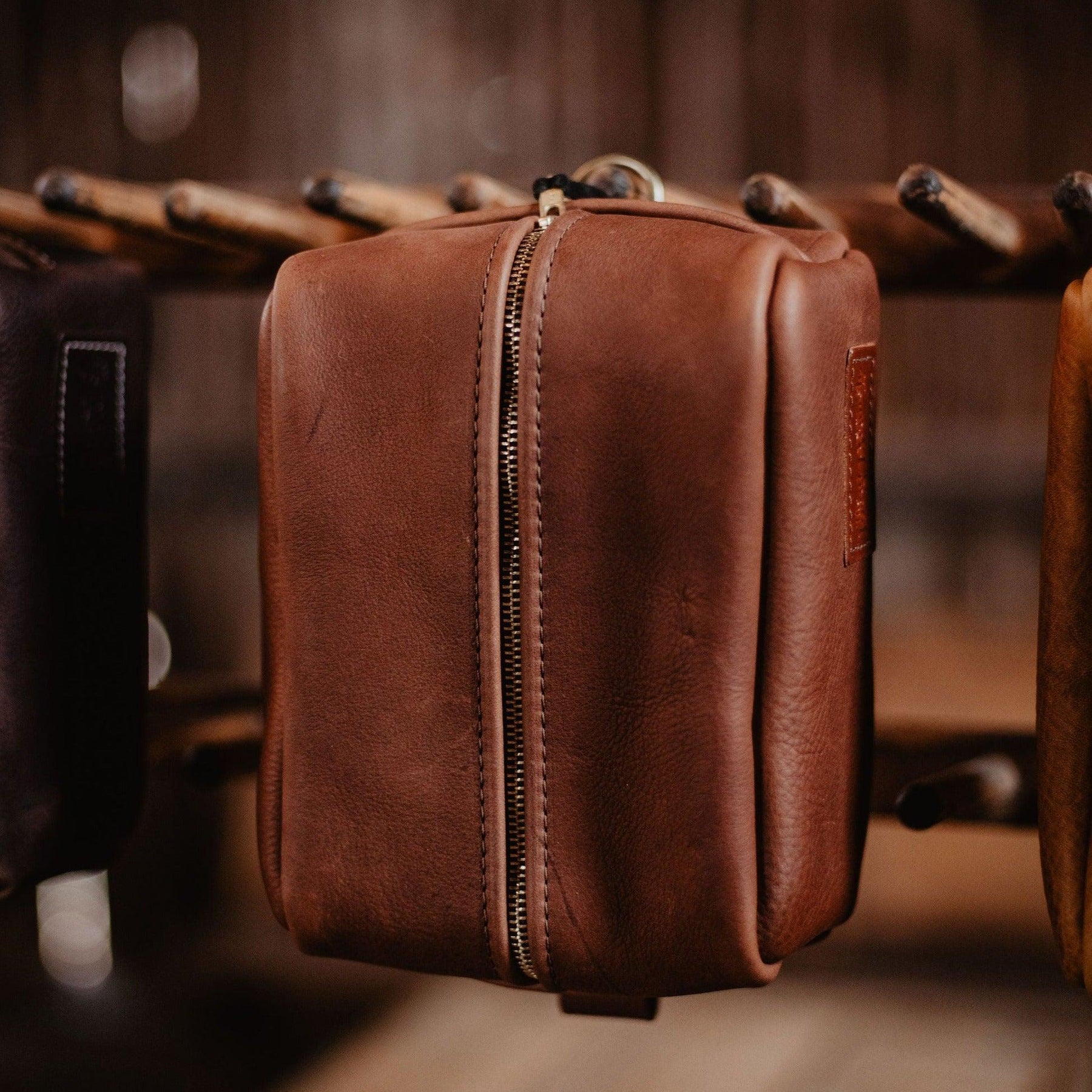 Tandy Leather - A durable Dopp kit is essential when traveling! This custom  leather Maker's Leather Supply original has a vintage look you can custom  make for a leather lover. #TandyLeather